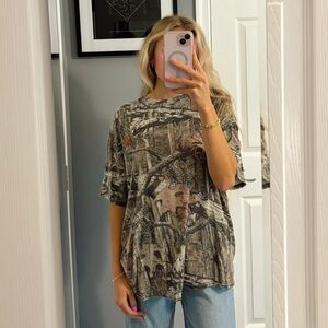Mossy Oak Camo Camouflage Unisex Size M Short Sleeve T Shirt Soft Loose Thin